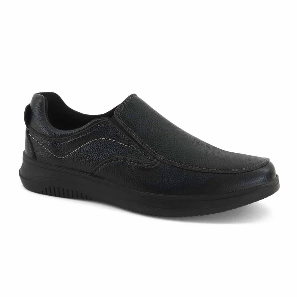 NEW FERRATO men's slip-on comfort loafer shoe in black